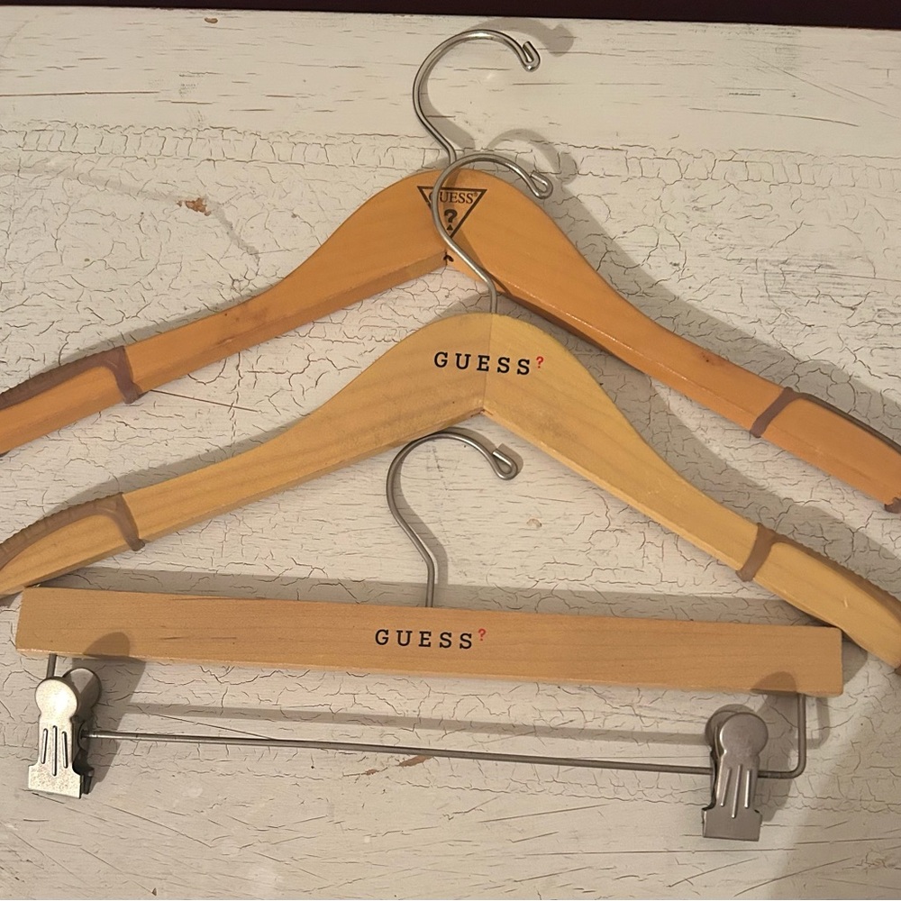 Guess Wooden Hangers Set of 3